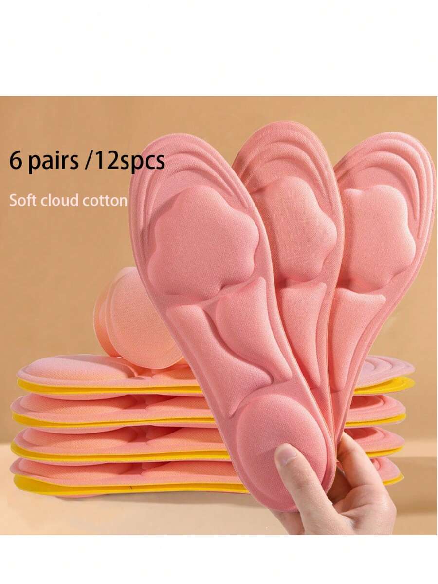 12pcs Unisex Sweat-Absorbent Shoe Insoles, Soft Memory Foam, Shock-Absorbing & Comfortable, Breathable Support, Suitable For Walking And Sports. Customizable Design, Fits Various Shoe Sizes, Unisex, Applicable For Sports Shoes, Casual Shoes, Work Shoes, Suitable For Walking, Outdoor Running, Hiking And Holiday Activities, Shoe, Spring Summer Picks, Brides Maid Gifts, Room, Bedroom Decor, Beach, Travel, For Men, For Women, Vacation, Women's Day, Travel Essentials, Wedding Favors, Y2k, Bedroom, Car Accessories Women, Kitchen Decor, Cute Stuff - Multicolor - View 1