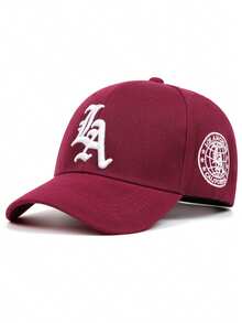 1顶男女通用哥特式洛杉矶刺绣嘻哈帽，可调节户外防晒棒球帽，适合春季、秋季、休闲街头派对，涤纶刺绣设计 - LA地球 - 查看 4