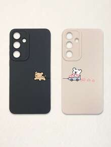 Bộ 2 ốp lưng điện thoại hình cặp cún dễ thương chủ đề Valentine, màu đen và be, chất liệu silicon mờ chống sốc, bảo vệ ống kính, hình trái tim, hình chó, phụ kiện dùng hàng ngày và làm quà tặng, ốp lưng đồng bộ, phụ kiện quà tặng, tương thích với iPhone - Nhiều màu - Xem 59