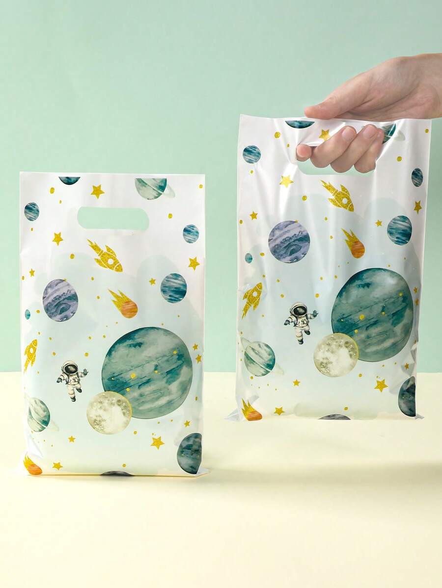 50个太空主题派对礼品袋，太空派对回礼袋，生日男孩，生日礼物袋，生日礼物，派对袋，生日派对用品，生日派对装饰，生日礼物填充袋，塑料袋，一周岁生日派对用品，派对回礼，生日快乐，婴儿派对装饰