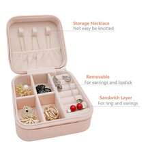 Mini Jewelry Travel Case, Small Portable Jewelry Storage Box, Compact Display Box For Rings, Earrings, Necklaces, Gift For Girls, Women, Mothers, Weddings, Birthdays - Multicolor - View 4