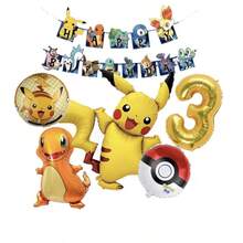 Decoration Set, Cartoon Theme Birthday Party Decorations, Foil Balloons For Birthday Holiday Events, Decoration Set, Indoor & Outdoor Decor, Photo Backdrop Supplies - Multicolor - View 5