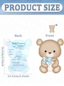 Bộ trò chơi tiệc mừng em bé 50 món, bao gồm thẻ dự đoán và chúc phúc, đồ trang trí tiệc mừng em bé, lời chúc phúc hình gấu, đồ dùng tiệc mừng em bé trung tính, thẻ chúc phúc cho cha mẹ tương lai, lời khuyên và lời chúc dành cho em bé, quà tặng tiệc mừng em bé, vật phẩm trò chơi tiệc mừng em bé. - Màu xanh nhạt - Xem 3