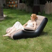 折叠懒人沙发，加厚折叠充气躺椅，紧凑型游戏躺椅，休闲床/睡眠气垫长凳 - coffee - 查看 5