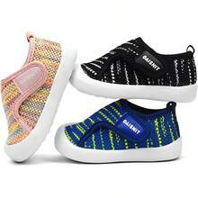 Zapatos Ligeros y Transpirables de Malla para niños pequeños, Zapatos de Playa y Agua Antideslizantes, Zapatos de Primer Camino, 6, 9, 12, 18, 24 Meses - 2-clrosa - Ver 2