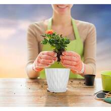 Inch Plant Pots 5 Pack, Flower Planters With Drainage Holes And Trays, Plastic Pots Indoor Outdoor Plants, White - 白色 + 5英寸 - 查看 2