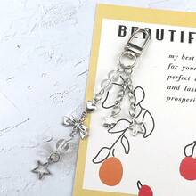 Cute Bow Knot Keychain, Phone Charm, Short Chain, Heart & Star Decor For Backpack - Multicolor - View 6