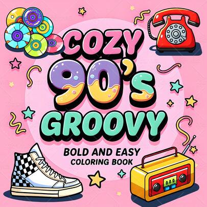 1pc 90s Themed Adult Coloring Book, 24 Pages, Bold & Easy-To-Use Designs, High-Quality Paper, Relax, With Ideal For Gifts And Party Decorations, Coloring Book For Adults,Colouring Book,Coloring Book,Art Supplies Colouring Book Adult Adult Coloring Books Coloring Books For Adults Coloring Books,Back To School,Supplies