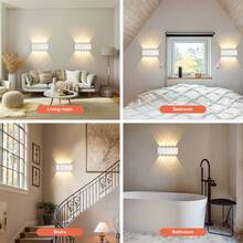 2pcs Modern LED Wall Lights, Indoor/Outdoor Waterproof Wall Lamps, IP65, Aluminum/Plastic Wall Sconces, 110V/220V, 2W/4W/6W/8W/10W, 3000K Warm White, Suitable For Bedroom, Living Room, Kitchen, Balcony, Hallway, Garden, Park, Garage - LED Wall Light - View 11
