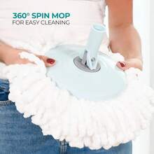 Spin Mop And Bucket With Wheels Wringer 360 Microfiber Mop With Stainless Steel Handle Self Wringing Cleaning System Bucket With Drain For Tile Hardwood Laminate Floors Includes 6 Mop Head Refills - 彩色 - 查看 8