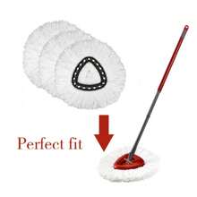 3 Pack Spin Mop Refill - Replacement Head Compatible With O Cedar, Microfiber Spin Mop Refills,Clean The Floor. Easy Floor Cleaning Mop Head Replacement - Bonison - 白色 - 查看 5