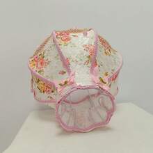 优雅法式复古粉色玫瑰公主灯罩，饰有串珠，布艺灯罩，简约浪漫灯罩（仅灯罩） - 粉紅色燈罩 - 查看 11