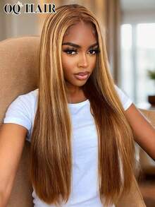 OQ 直发挑染 6x4 透明蕾丝闭合假发 180% 18-28 英寸 即戴即用 无胶假发 预剪预拔蕾丝前额假发 编织式 无胶自然发际线 万圣节装扮 万圣节假发接发 艺术优雅 活力四射 休闲日常 浪漫度假 年轻 适合初学者 - S4/27 - 查看 2