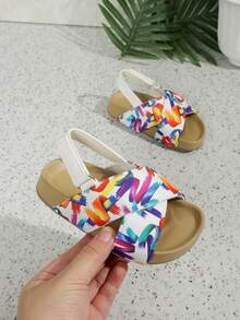 1 Pair Toddler/Baby Open Toe Flat Sandals, Summer - Multicolor - View 5