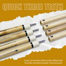 148cm Solid Maple Pool Cue Stick With 13mm Tip, Suitable For Carom/9-Ball, With Center Shaft Protector And Quick Joint, Exquisite Pattern Design, Essential For Pool Enthusiasts, 1/2 Pieces Structure, 19-20oz, 13mm Tip - 406 Maple 3 - View 2