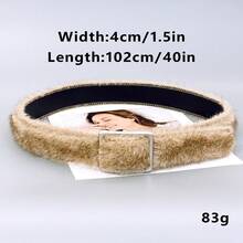 1 chiếc thắt lưng da lộn dành cho nữ, phụ kiện thời trang đa năng, phù hợp với váy, quần jeans, thắt lưng khóa trang trí sang trọng. - A - Xem 3