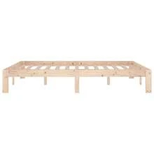 vidaXL Cadre de lit sans matelas bois de pin massif 140x190 cm - Tabac - Voir 5