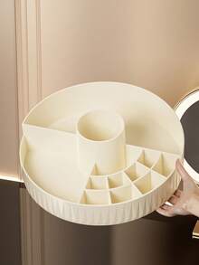 这款白色、黑色、粉色、黄色圆形网格收纳盒，可旋转设计，方便取用物品，适用于书房、梳妆台、洗手池等多种场景，高效收纳化妆品。旋转设计让化妆更加便捷，是情人节、母亲节等节日送给母亲、朋友、家人和女友的理想礼物，也是化妆间装饰、化妆包和旅行必备品。 - 彩色 - 查看 11