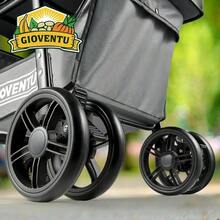 Folding Shopping Cart With Wheels 80lbs Multi Use Grocery Carts With 360° Wheels And Removable Tote Bag 2-Tier Portable Personal Shopping Carts For Groceries Laundry Black - Đen - Xem 4