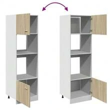 vidaXL Meuble micro-ondes "Lyon" Chêne Sonoma 60 x 57 x 207 cm Bois d'ingénierie - Tabac - Voir 8
