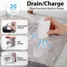 12pcs Vacuum Compression Bags Set With Portable USB Charging Pump,Save 80% Space,Suitable For Clothes, Luggage, Quilts And Blankets, Travel Necessities&Good Choice For Home Furnishings - họa tiết ca rô - Xem 7