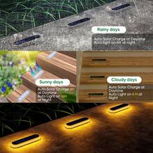 1/2/4/6 Juego de luces lineales para el suelo, luz cálida, IP68 resistente al agua, adecuado para jardín, escaleras, garaje, valla, camino, patio, plataforma, muelle y otros lugares al aire libre