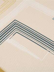 几何线条印花沙发床罩，裙摆式设计，弹性全包覆式聚酯纤维沙发罩，针织牛奶丝面料，四季皆宜 - 杏色 - 查看 8