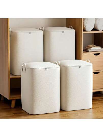 1pc Large Capacity Foldable Storage Box With Lid, 1pc Collapsible Fabric Storage Bag, Washable. Suitable For Clothing Storage, Seasonal Clothing Storage, Under Bed, Wardrobe, Moving - Ideal For Clothes, Bedding, Quilt Storage. Under Bed Storage Box, Dorm Storage, Breathable Fabric Storage Bag, Also Suitable For Back To School Season.