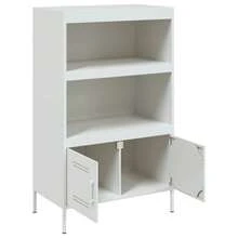 vidaXL Buffet alto branco 68x39x113 cm cinza - Branco - Ver 9