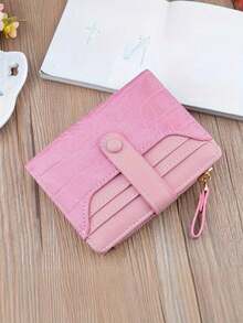 Wavhen 女士鳄鱼纹压花短款钱包 时尚零钱包 多功能大容量拉链卡包 女士钱包 迷你钱包 小钱包 可爱钱包 旅行必备证件夹 身份证夹 - 彩色 - 查看 6