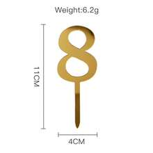 新款0-9岁生日快乐蛋糕顶层金色亚克力婚礼蛋糕顶层儿童生日派对节日蛋糕用品性别揭晓派对用品 - 彩色 - 查看 21