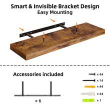 Tomnk 6pcs Floating Shelves, 15.8in Wood Shelves, Farmhouse Shelf Wall Decor For Bathroom, Bedroom, Living And Kitchen Room, Room Decor - Nhiều màu - Xem 10