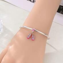 Valentine's Day DIY Silver Plated Ballet Charms Butterfly Bicycle Bow Enamel Crystal Pendants For Bracelet Necklace Romantic Cute Jewelry Making Accessories - Silver - View 8