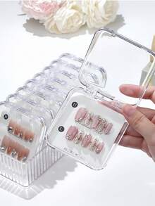 10个装透明盖收纳盒，适用于存放指甲油、手链、项链，也可作为珠宝展示盒使用，便携式抗氧化手链盒 - 彩色 - 查看 8