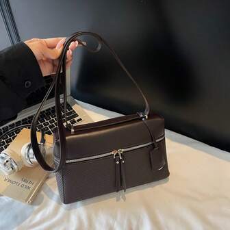 Vintage Kamera Çantası, Bento Kutusu Çantası, Özel Liçi Dokulu Öğle Yemeği Kutusu Çantası, 2025 Sonbahar/Kış Lüks Günlük Omuz Çantası, Retro Moda Çapraz Askılı Çanta