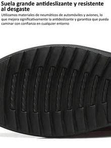 Un par de Liso Elegante Cuero PU Detalle de Cordones y Placa Metálica Zapatos de Hombre Para Trabajo y Reuniones Todo el año Tallas 39-44 con Suela Suave - Marrón - Ver 7