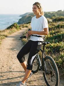 Qualicos Women's 4D Padded Bicycle Shorts, Outdoor Bicycle Shorts, High Waisted Bicycle Shorts, Breathable Quick Drying Bicycle Cropped Pants, 3/4 Bicycle Leggings With Pockets - Black - View 12