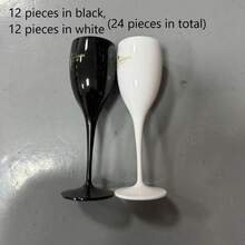 1-12pcs Ice Bucket & Wine Glass Set, Fashionable Reusable 4-Gallon White Plastic Ice Bucket With 5.98oz Champagne Flutes, Suitable For Parties And Home Use, Dishwasher , Also Suitable For Outdoor, Camping, Father's Day Gift - White - View 16