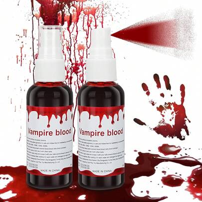 500ml/300ml/80ml/60ml/50ml/30ml Realistic Fake Blood, Performance Props, Cosplay, Vampire, Zombie Holiday Props, Spill On Clothes For Decoration, Photo Shoot Decor (Bottle Label Varies By Batch)