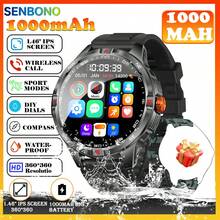 SENBONO 男士智能手表，内置 1000mAh 电池，超长待机，支持 DIY 表盘，100 多种运动模式，无线通话（接听/拨打电话），睡眠监测，运动追踪智能手表 - 生日、父亲节、送给男友的完美礼物，兼容安卓和 iOS 系统 - 黑色+迷彩錶帶 - 查看 1
