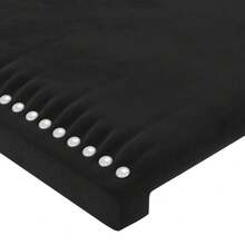 vidaXL Tête de lit avec oreilles Noir 203x23x118/128 cm velours - Noir - Voir 5