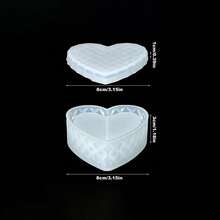 1 Set Geometric Heart Shaped Silicone Molds, Suitable For Jewelry Box, Perfect For Epoxy Resin, Clay, Concrete And Plaster Molds, Valentine's Day Gift, Gift For Best Friend, DIY Valentine's Day Gift - Mold - View 11