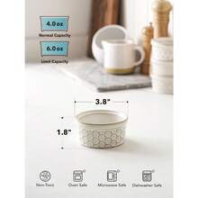 Ramekins 4 Oz Oven  For Creme Brulee Charcuterie Boards Bowls For Souffle Small Sauce Bowl Ceramic Baking Dishes - 3.8 Inch Set Of 4 Arctic White - 4盎司+北極白 - 查看 3