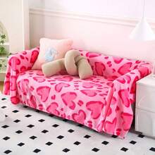 1pc Flannel Minimalist Printed Blanket, Women's Outdoor Blanket, Air Conditioning Blanket, Office Small Blanket - Leopard Print Coffee - View 7