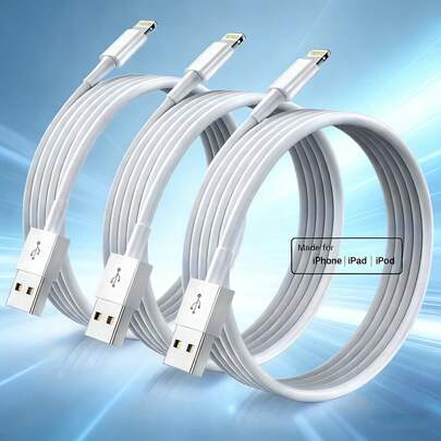 1/3 piezas Cable de carga Lightning de 100cm/3.3 pies, cable de datos y cargador USB A compatible con iPhone 14 Pro Max/14 Pro/14/13 Pro Max/13 Pro/13/12/11/XS/X/XS Max