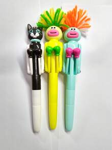 1支/11支装创意互动拳击笔，爆炸嘴设计，1.0mm黑色墨水笔芯，减压圆珠笔，趣味解压笔，生日、圣诞节礼物 - 独特礼物 - 彩色 - 查看 11