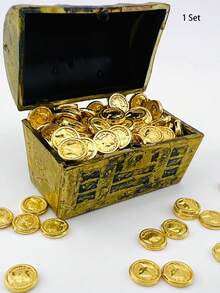 Bộ 101 món rương kho báu cướp biển, tiền xu kim loại cực kỳ chân thực + rương kho báu cổ điển, bản sao tiền xu, vật trang trí bàn làm việc, trang trí ngày lễ, đồ trang trí thông thường, món quà hoàn hảo cho Ngày Valentine, sinh nhật, tiệc theo chủ đề sòng bạc cướp biển. - Nhiều màu - Xem 9
