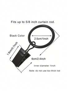 10pcs Metal Curtain Rings Clips, Vintage Curtain Hooks Clips, 1 Inch Inner Diameter Curtain Rings With Hooks, Curtain Accessories For Bathroom Storage, Living Room, Home Decor, Bathroom Decor, Fall Decor, Bathroom Supplies, Back To School - Multicolor - View 9