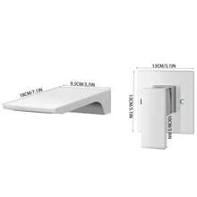 Wall Mount Single Handle Faucet: Waterfall Design For Bathtub, Vanity & Vessel Bathrooms - Silver - View 2