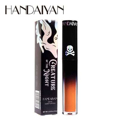 HANDAIYAN 哥特风哑光液体唇膏，深色系自然哑光持久防水唇釉，哑光黑，适合万圣节、圣诞节、化装舞会、化妆派对、烟熏妆、角色扮演、脸部彩绘，女士化妆品，秋冬季理想之选，适合作为生日/情人节/母亲节礼物，狂欢节派对必备，最佳颜色选择